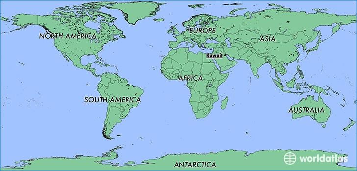 世界地図はクウェート