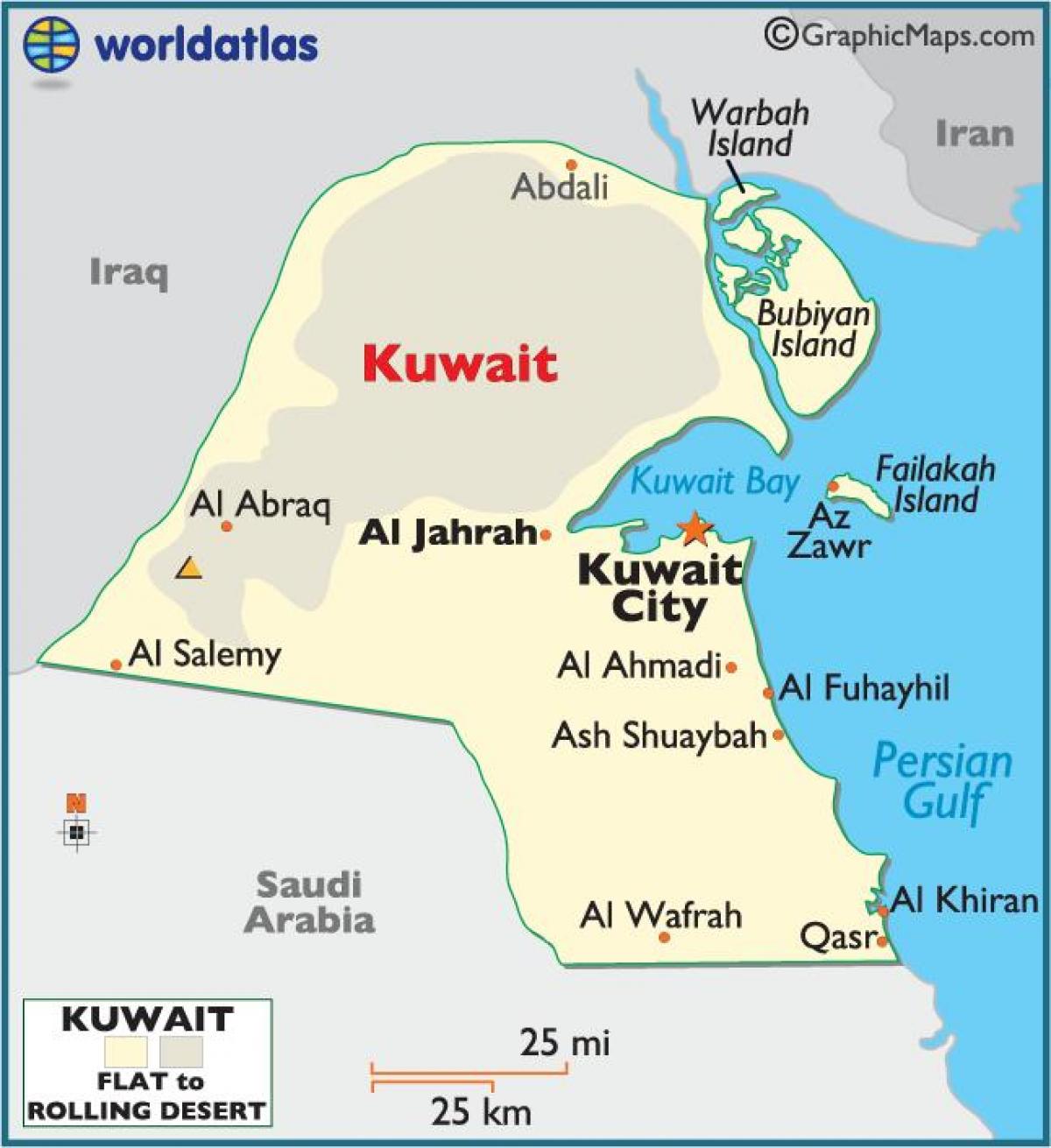 クウェートフルの地図