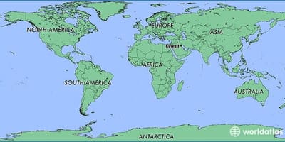 世界地図はクウェート